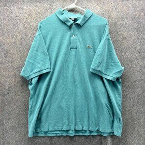 Lacoste Polo Shirt Mens 4XL Teal Blue Preppy Dress Mesh Classic Fit Cotton Logo